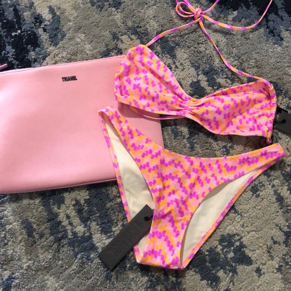 triangl swimwear Other - Pink Confetti print bathing suit Set.